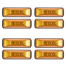 8 Uds., 24 V, 3,9 Pulgadas, 3 LED, Remolque de Camión, Luz ámbar, Luces Delanteras Traseras LED Laterales, Luces Indicadoras de Espacio, Lámpara