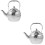 2Pcs Metal Tea Kettle with Handle Compact Stainless Steel Home Teapot 8
