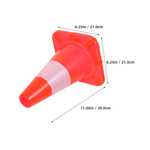3Pcs Reflective Plastic Road Cones Orange for Outdoor Traffic Control 1