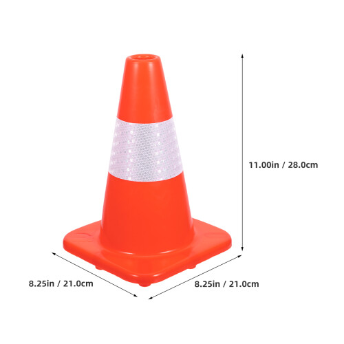 3Pcs Reflective Plastic Road Cones Orange for Outdoor Traffic Control 2