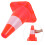 3Pcs Reflective Plastic Road Cones Orange for Outdoor Traffic Control 10