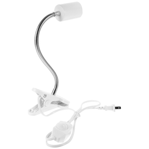 4Pcs Portable Clip Desk Lamp Holder White Adjustable Light Socket 1