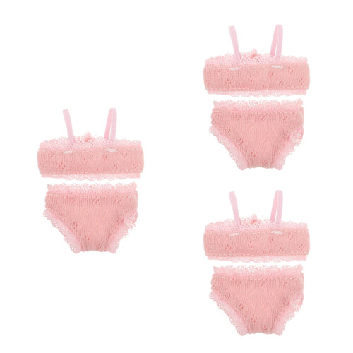 3Ensembles Accessoires Rose Dentelle Fine Coton Extensible 2