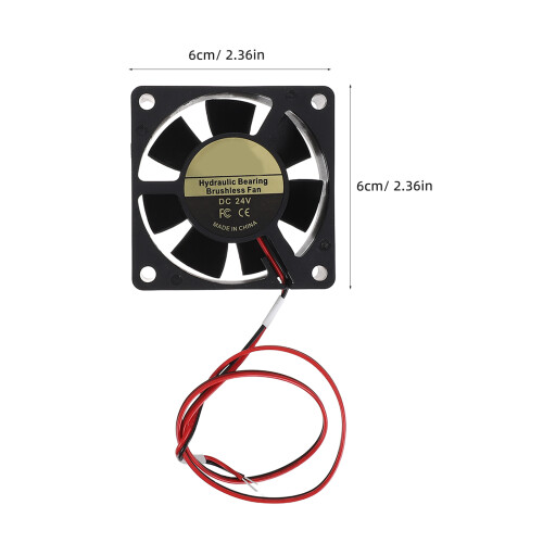 2St 24V 60x60x20mm Koelfan 3D Printer Behuizing Ventilator Zwart 1