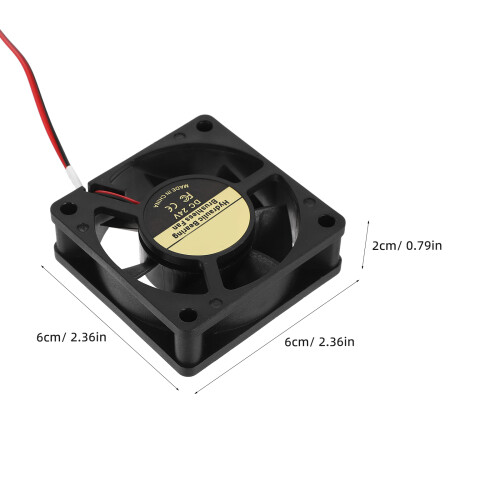 2St 24V 60x60x20mm Koelfan 3D Printer Behuizing Ventilator Zwart 2