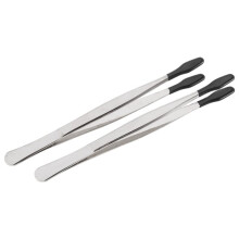 2 Pieces of Rubber Tip Tweezers PVC Silicone Precision Tweezers Laboratory Industrial Hobby  Tweezers Tool-Black
