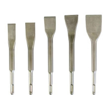 Conjunto de 5 Peças de Cinzel de Raspagem de Martelo para Entalhe de Parede, Alvenaria, Concreto, Broca, Azulejo, Ponta Plana, Formões, Cabo Redondo