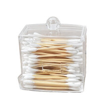Cotton Swab Box - Transparent Cover Dustproof Cotton Swab Toothpick Storage Box Multi-Purpose Visible Dispenser