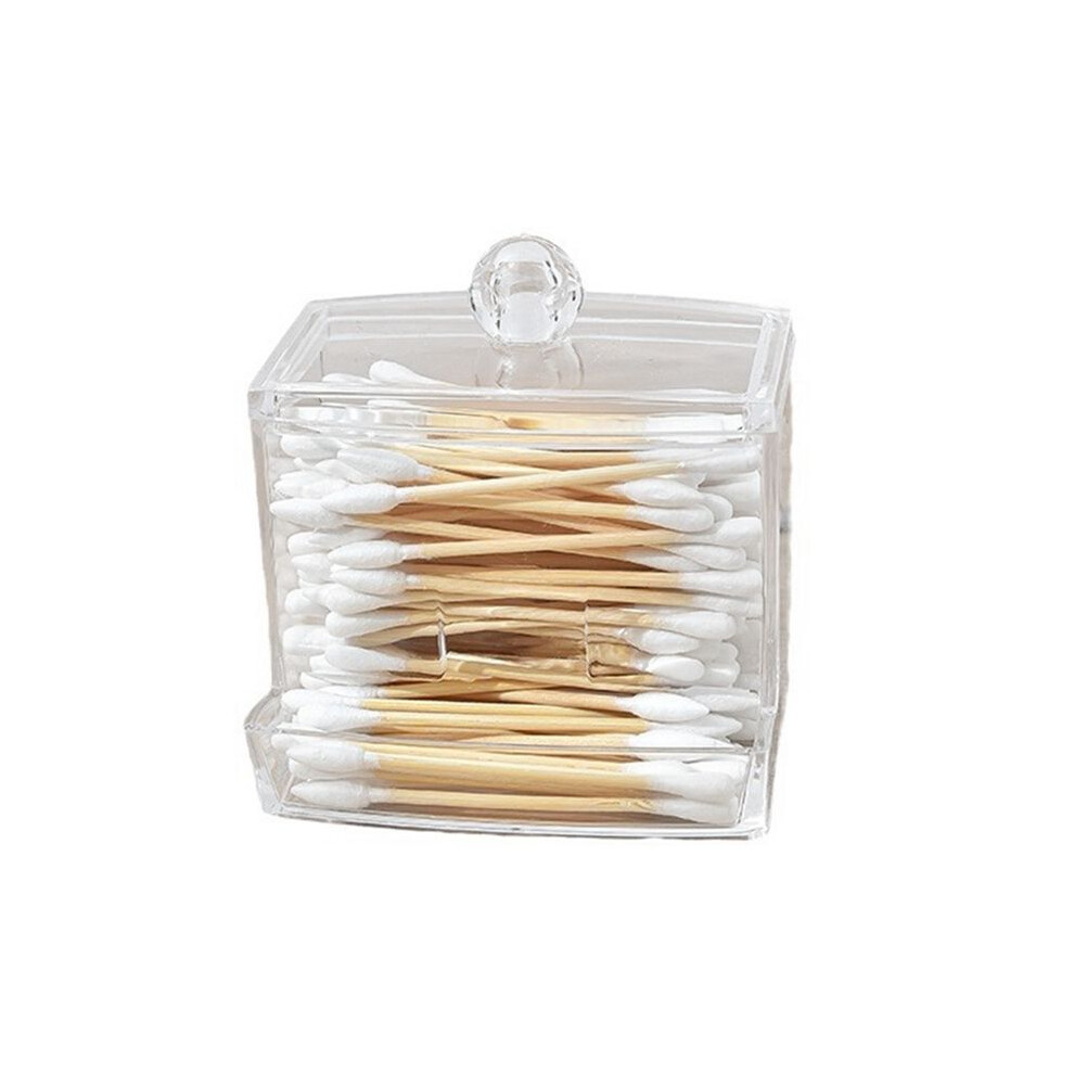 Cotton Swab Box - Transparent Cover Dustproof Cotton Swab Toothpick Storage Box Multi-Purpose Visible Dispenser