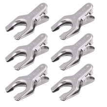 6PCS Lab Clamp, Stainless Steel Pinch Clamp Beaker Holder Flask Clamp Metal Lab Clamp Spherical Joint Clamp Model 28