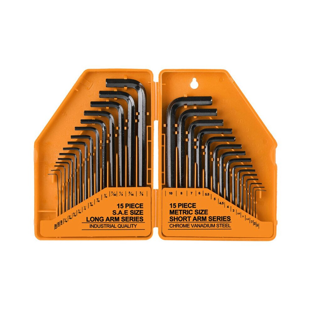 30-Piece Hex Key Set Wrench Metric Inch Hex Tool Hex Key Wrench 6031368505139