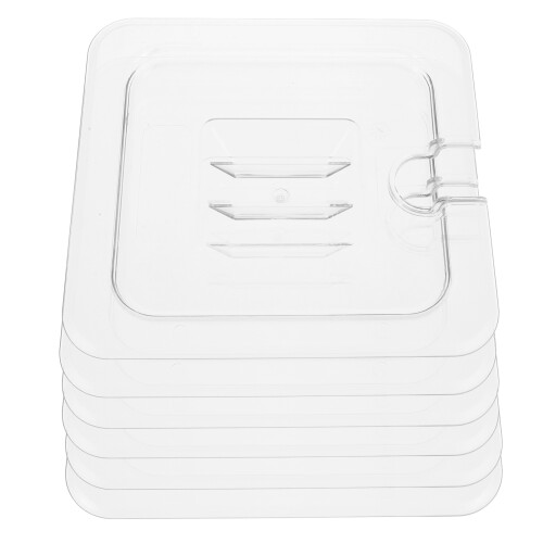 24Pcs Universal Clear Food Pan Lids with Handle Reusable 1