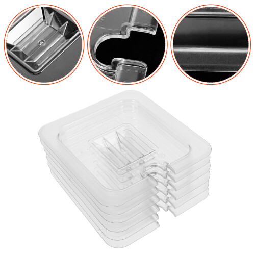 24Pcs Universal Clear Food Pan Lids with Handle Reusable 2