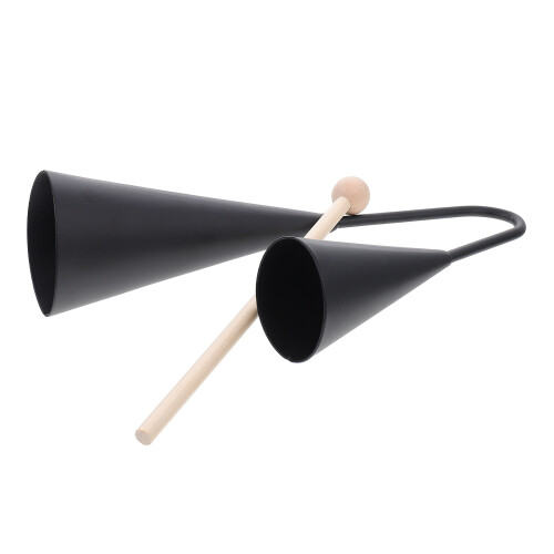 2Ensembles Double Trompette Percussion Metal Noir Avec Marteau Bois 1