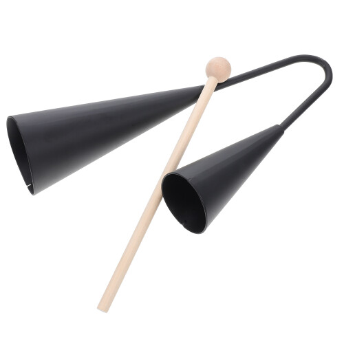 2Ensembles Double Trompette Percussion Metal Noir Avec Marteau Bois 2
