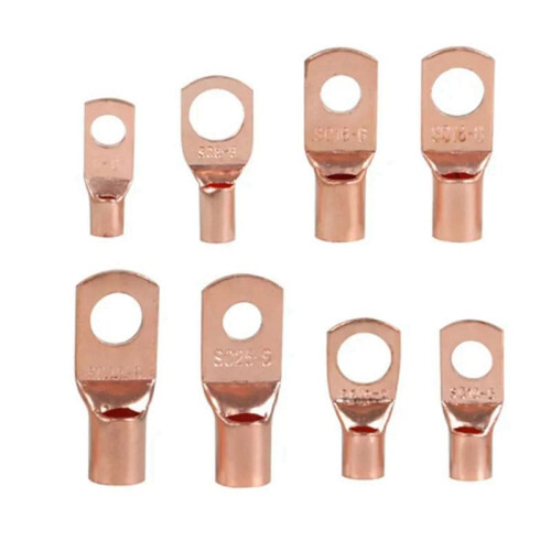 140pcs Wire Lug Connector Ring SC6-25 Copper Connectors Bare Cable Electric Crimp Terminal Connector Kit 2