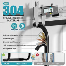 Bathroom Towel Rack Double Rod Towel Storage Rack Free Punch Towel Storage Rack for Small Space Bathroom Roll Towels