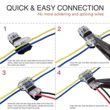 T Tap Wire Connectors för 14-18 AWG Wire, No Wire Striping 3 Way Wire Connectors Combo, Wire Splice Connectors 24 Pack