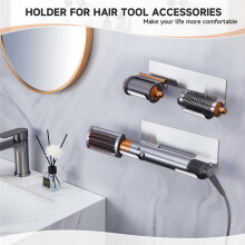 Hair Tool Organizer Wall Mount, Hair Dryer Holder for Curling Wand Accessories, Hair Straightener Holder Organizer