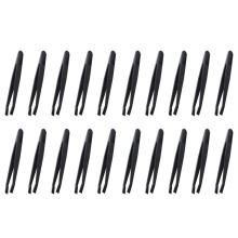 20X Handmatig Gereedschap Zwart Plastic Antistatisch Pincet met Platte Punt