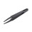 Industries Round Tip Straight Plastic Anti-Static Tweezers Black 30Pcs 2