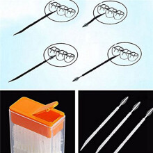 300 Pcs Plastic Toothpicks 2 Way Tooth Picks Interdental Brush Cleaners Portable Box Random Color