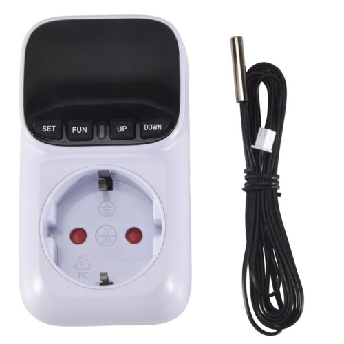 3X Digital Temperature Controller Socket Outlet Thermostat with  Sensor Probe Heating Cooling  16A EU Plug 1