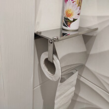 3X Modern Stainless Steel Wall Mount Toilet Paper Holder with Phone Shelf Roll Paper Holder Bathroom Fixture Bathroom
