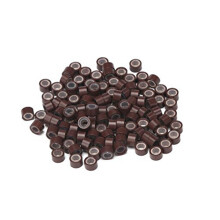 500 Pcs Black 5mm Silicone Lined Micro-Ring Beads & 1 Set of Hair Extension Tool Kit Clamp Hook Pull Pin