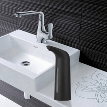 2X Dispensador Automático de Sabão Preto Sem Toque, Dispensador Automático de Sabão Líquido para Cozinha Banheiro 400Ml