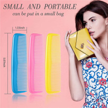 24 Pieces Colorful Hair Combs Set for Kids Women Men Colorful Plastic Fine Dressing Comb (, Yellow, )