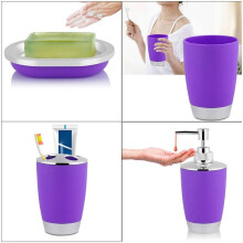 Badkameraccessoiresset 4-Delig, Badset Bekerset Toiletartikelen Tandenborstelhouder Badkamerset