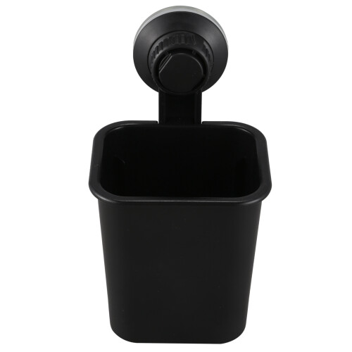 2 PC Suction Cup Toothbrush Cup Holder Rack Plastic Holder Toothpaste Storage Box for Kitchen Bathroom Toilet Black 1