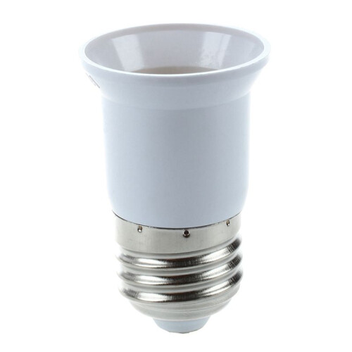 4X E27 A E27 Adaptateur A Etendre D'Ampoule Blanc avec Douille Argent 2