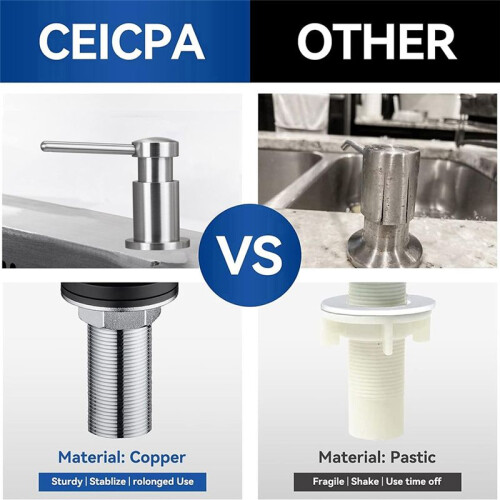Kitchen Sink Soap Dispenser Built in, Replacement Sink Dispenser Pump Dish Soap Dispenser 2