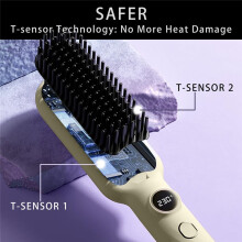 Hair Straightener Comb Straightening Hot Comb with 5 Temperature Settings & LED Display, EU Plug