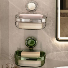 Suction Cup Soap Holder Bathroom Soap Dish with Drain Water Wall Mounted Movable Soap Box Bathroom Accessories D