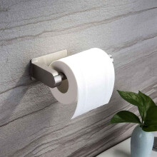2X Self Adhesive Toilet Paper Holder-Bathroom Toilet Paper Holder Stand No Drilling Stainless Steel Brushed