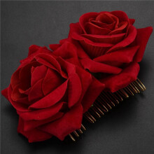 8X Rose Blume Haarspange Rutsche Flamenco Tänzerin Pin Blume Brosche Dame Haar Styling Clip Haarschmuck