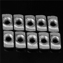 100 Pcs M5 Hammer Nut Connector T Fastener Sliding Nut & 20Pcs Corner Fitting Angle Connector Bracket Fastener Match