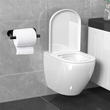 Black Toilet Paper Holder - Stainless Steel Toilet Paper Roll Tissue Wall Mounted Paper Holder Towel Racks for Bathroom