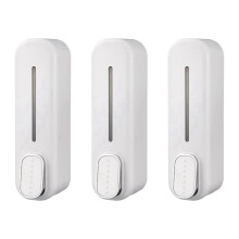 3X Soap Dispenser Wall Mount, 350Ml Hand Liquid Shampoo Shower Gel Dispenser for Bathroom Kitchen Office White