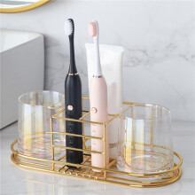 6X Wall Mounted Bathroom Razors Storage Rack Cosmetics Space Saving Stand Ventilated Iron Home Toothbrush Holder
