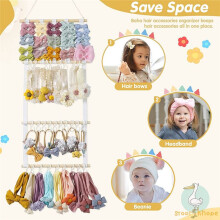 Headband Holder Hair Bows Organizer for Girls, Baby Headbands Hair Accessories Kids Room Organizer and Storage