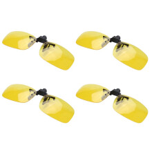 4X Rectangle Jaune Clair Lentille Sans Monture Lunettes de Vision Nocturne de Conduite