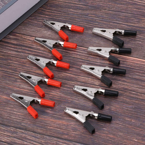 20 Pcs 50mm Plastic Handle Test Probe Metal Alligator Clips 1
