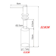 Kitchen Sink Soap Dispenser Countertop Pump Hand Lotion Built in Bottle Stainless Steel Screw Soap Dispenser Silver