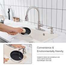 Kitchen Sink Soap Dispenser Brushed Nickel,Under-Sink Soap Dispenser with Silicone Extension Tube Kit