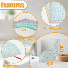 2 Pcs Shower Corner Water Guard, Thickened Water Guard for Bathtub with Self-Adhesive, Crystal Shine Guard