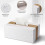 Issue Box Cover, PU Leather Tissue Box Covers Rectangular Tissue Holder for Home/Office/Car Decoration White 2